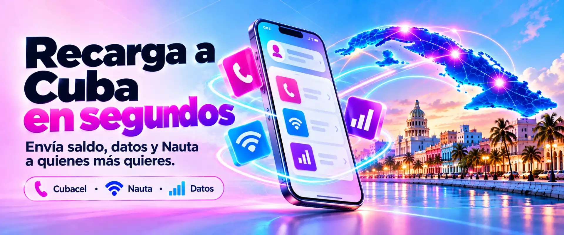 Recarga a Cuba en segundos
